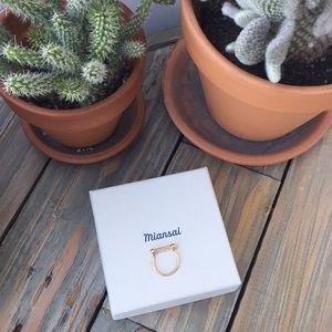 Miansai Thin Screw Cuff Ring, Gold